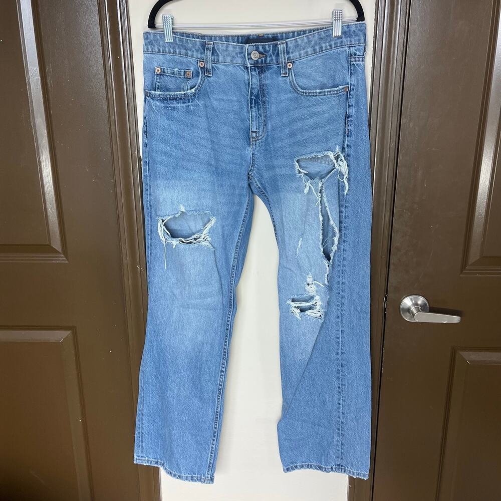 Y2K 90s Aeropostale Low Rise Baggy Skater Jeans Women’s 10R Ripped